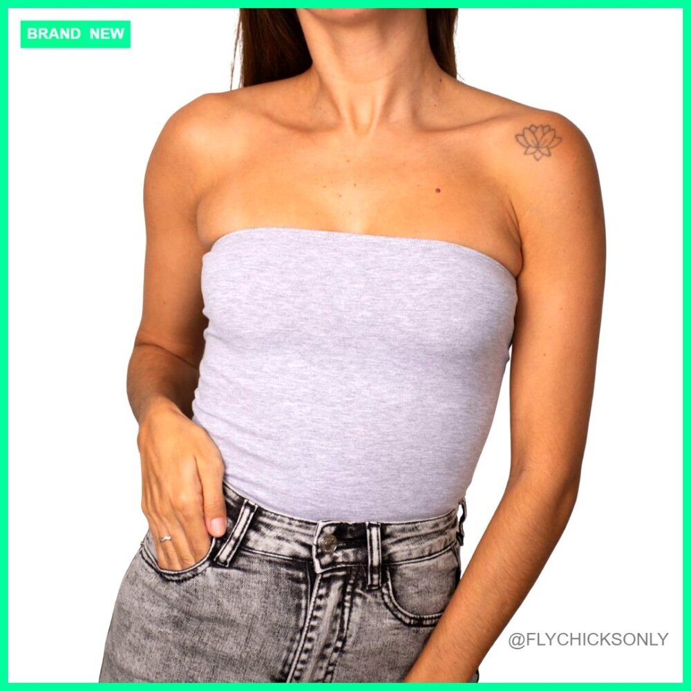 Cotton Tube Top Strapless Bandeau Crop Tank Top Women's Casual Wear